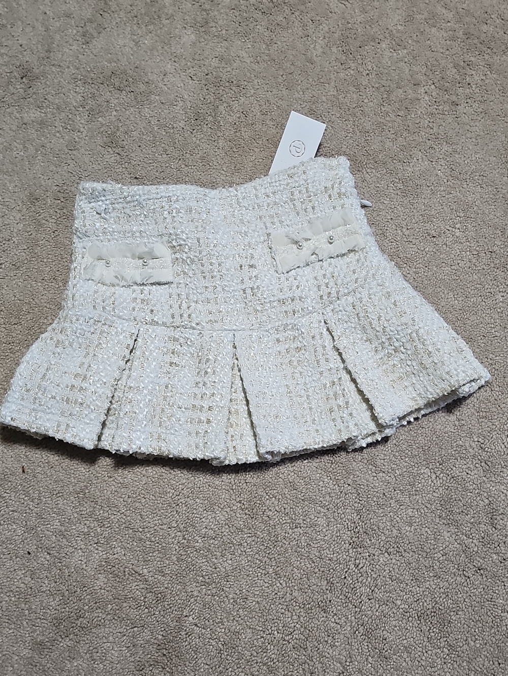Patachou Girl Skirt Gold Champagne Woven